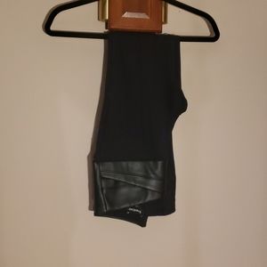 Bebe Black Leggings Pleather and Leggings Material